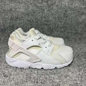 Nike Huarache Run Shoes 704950-110 Kids 8C Leather Mesh Sneakers